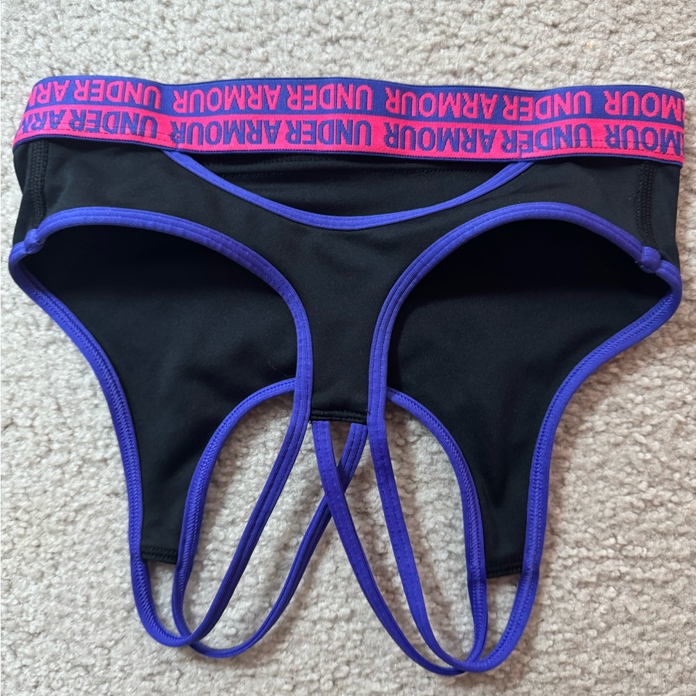 Under Armour Black and Purple Sports Bra XS - Picture 2 of 2